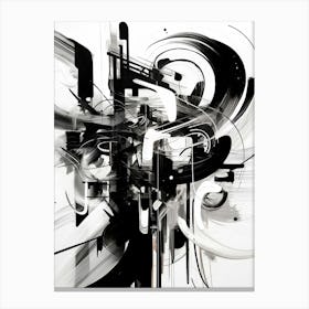 Transformation Abstract Black And White 1 Canvas Print