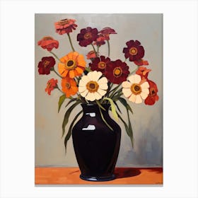 Bouquet Of Helenium Flowers, Autumn Fall Florals Painting 3 Canvas Print