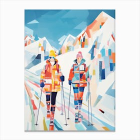 Meribel   France, Ski Resort Illustration 2 Canvas Print