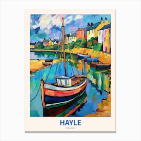 Hayle England Uk Travel Poster Canvas Print