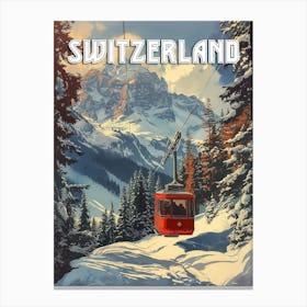 Vintage Switzerland Travel Poster Canvas Print