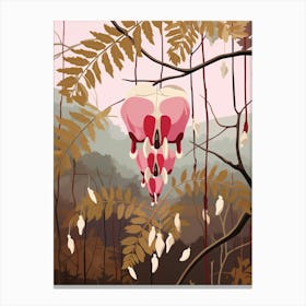 Bleeding Heart Dicentra 2 Flower Painting Canvas Print