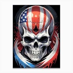 American Flag Floral Face Evil Death Skull (10) Canvas Print