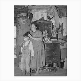 Indian Mother And Son, Tenant Farmers Near Sallisaw, Oklahoma By Russell Lee Canvas Print