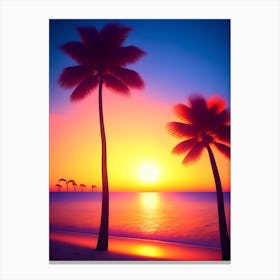 3D Beach Scene Canvas Print