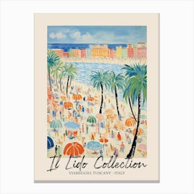 Viareggio, Tuscany   Italy Il Lido Collection Beach Club Poster 3 Canvas Print