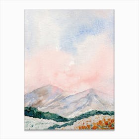 Watercolor Of Mountains Watercolor Canvas Print