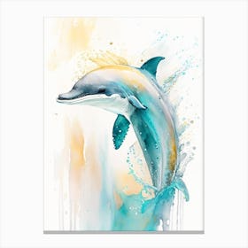 Atlantic Spotted Dolphin Storybook Watercolour  (3) Canvas Print