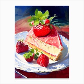Strawberry Cheesecake, Dessert, Food Impressionism Cezanne Canvas Print