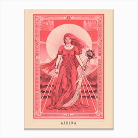 Athena Pink Tarot Card Canvas Print