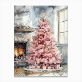 Pink Christmas Tree 4 Canvas Print