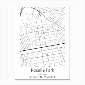 Roselle,United States Minimalist Map Lienzo