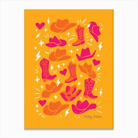 Howdy in Pink and Yellow Canvas Print