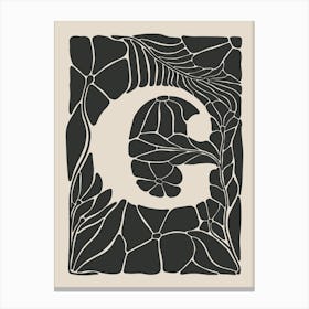 Botanical Letter G No 0747 Canvas Print