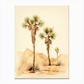  Minimalist Joshua Trees In Mojave Desert Line Art 1 Canvas Print