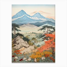 Chugoku Mountains In Multiple Prefectures, Ukiyo E Drawing 3 Canvas Print