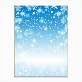 Template Snowfall Pattern Defocused Flier Holiday Frost Snowflake Fall Season Shine Blue (33) Canvas Print