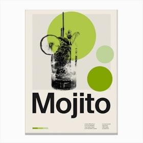 Mid Century Mojito Cocktail Canvas Print