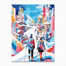 La Plagne   France, Ski Resort Illustration 1 Canvas Print