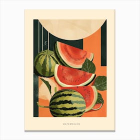 Watermelon Art Deco Poster Canvas Print