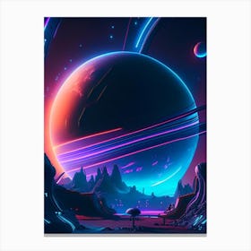 Gemini Planet Neon Nights Space Canvas Print