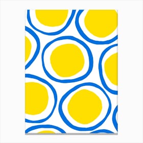 Yellow And Blue Circles 1 Canvas Print