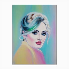 Adele Colourful Illustration Canvas Print