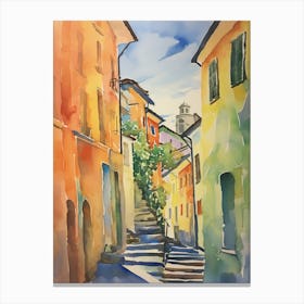 Brescia, Italy Watercolour Streets 4 Canvas Print