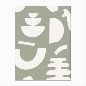 Abstract Shapes - Sage Green Canvas Print