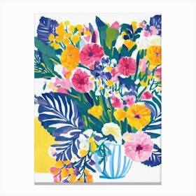 Marigold Modern Colourful Flower Canvas Print
