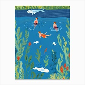 Swimming Canvas Print