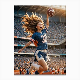 Anime Girl In Football Uniform 2 Canvas Print