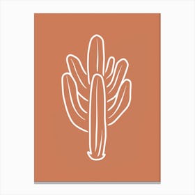Cactus Line Drawing Cactus 5 Canvas Print