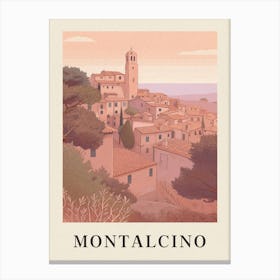 Montalcino Vintage Pink Italy Poster Canvas Print