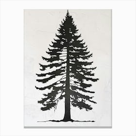 Redwood Tree Simple Geometric Nature Stencil 1 Canvas Print