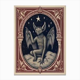 Vintage Gargoyle Tarot Card Canvas Print