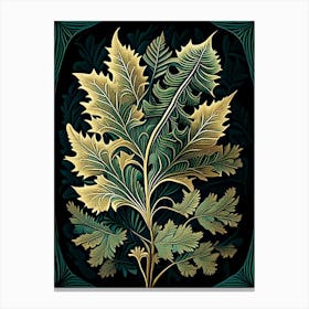 Tamarack Leaf Vintage Botanical 2 Canvas Print