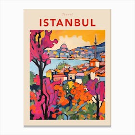 Istanbul Turkey 7 Fauvist Travel Poster Canvas Print