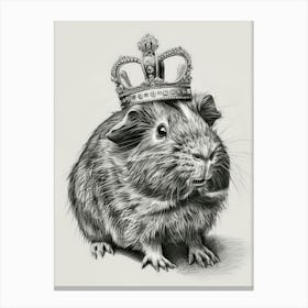 Guinea Pig With Crown 1 Canvas Print