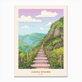 Haiku Stairs Hawaii 2 Hike Poster Canvas Print