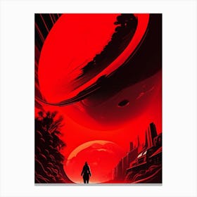 Red Giant Noir Comic Space Canvas Print