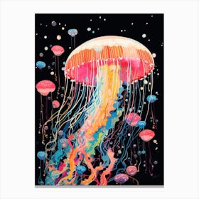 Rainbow Jellyfish Illustrations 7 Canvas Print