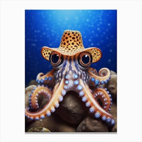 Blue Ringed Octopus With Hat Canvas Print