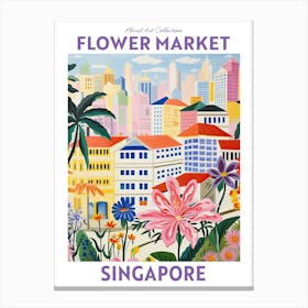 Singapore Flower Market Floral Art Print Travel Print Plant Art Modern Style Canvas Print