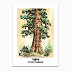 Yew Tree Storybook Illustration 4 Poster Canvas Print