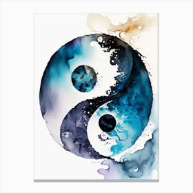 Repeat 2 Yin And Yang Watercolour Canvas Print