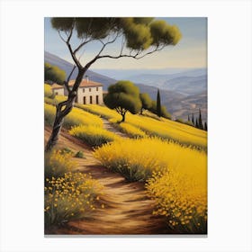 Vintage Tuscany Landscape Canvas Print