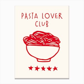 Pasta Lover Typography Canvas Print