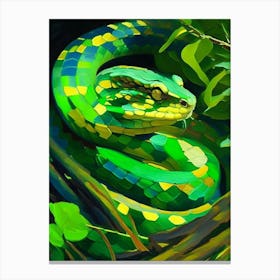 Cuban Green Snake Painting Canvas Print