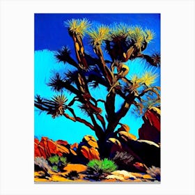 Joshua Tree In Rocky Landscape Nat Viga Style  (4) Canvas Print